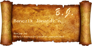 Benczik Jonatán névjegykártya